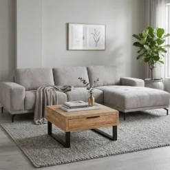 Salon d'angle droit Murcia gris