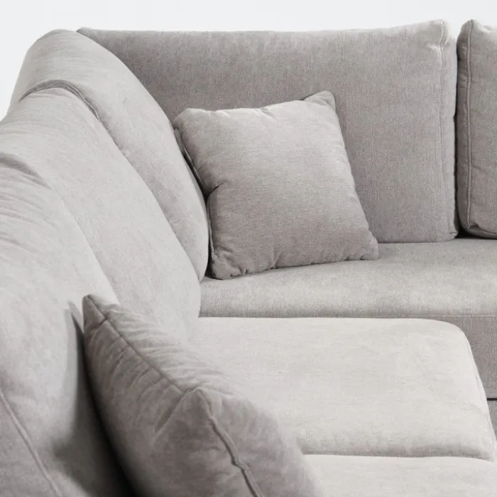 Salon d'angle gauche Davos gris clair