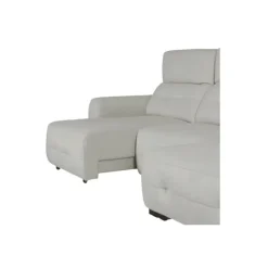 Salon d'angle gauche Saphire avec assise coulissantes blanc