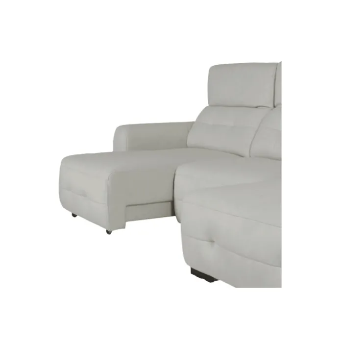 Salon d'angle gauche Saphire avec assise coulissantes blanc