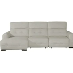 Salon d'angle gauche Saphire avec assise coulissantes blanc
