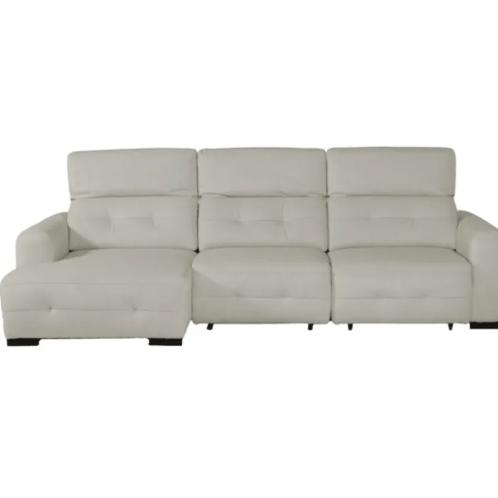 Salon d'angle gauche Saphire avec assise coulissantes blanc