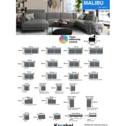 Salon d'angle Malibu gris