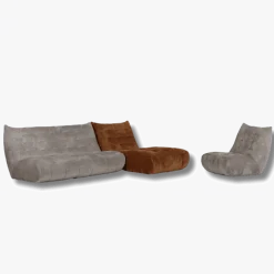 Salon d'angle Scalo orange et gris