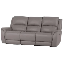 Salon 3 + 3 U70629M cuir gris clair