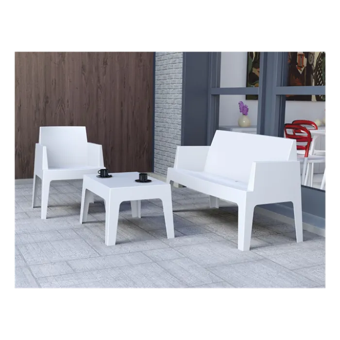 Set Box Blanc ( x2 fauteuils + x1 2 places + x1 table basse)