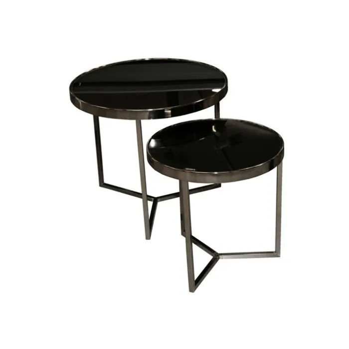 Set de 2 table GC4748 champagne/noir