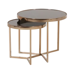 Set de 2 table GC4748 champagne/noir