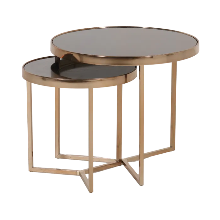 Set de 2 table GC4748 champagne/noir