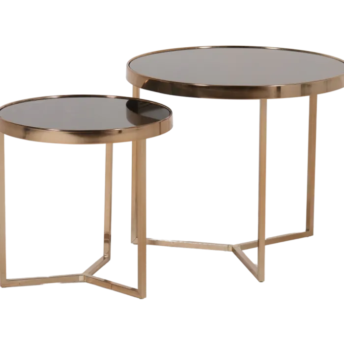 Set de 2 table GC4748 champagne/noir