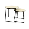 Set de 2 tables d'appoint Talisa fer noir/marbre blanc