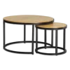 Set de 2 tables de salon Grace mélamine/métal noir