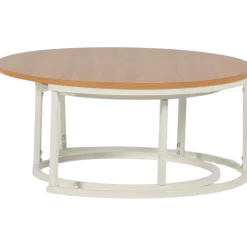 Set de 2 tables de salon UCT7033/7034 naturel/blanc
