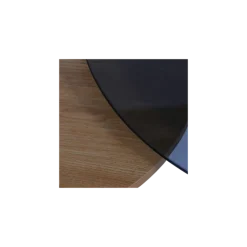 Set 2 tables de salon UCT23021 verre noir/naturel