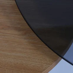 Set 2 tables de salon UCT23021 verre noir/naturel