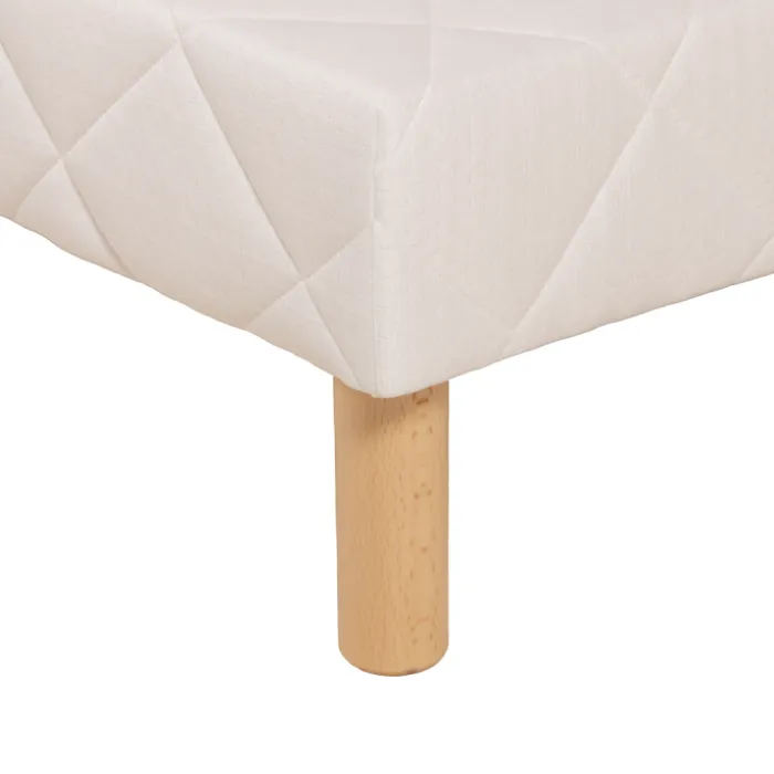 Sommier tapissier Cansas 70 / 190 cm en tissu beige
