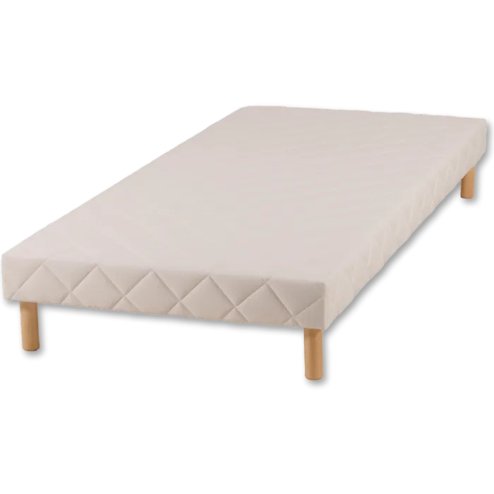 Sommier 120 x 200 cm en tissu beige Cansas
