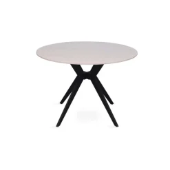 Table Appollo 110 cm pierre brillante ronde blanc
