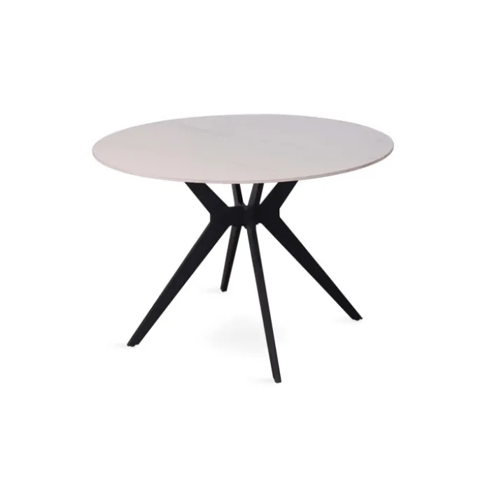 Table Appollo 110 cm pierre brillante ronde blanc