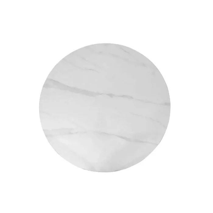 Table Appollo 110 cm pierre brillante ronde blanc