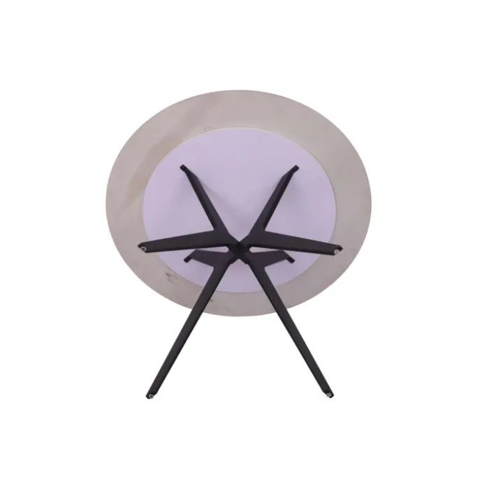 Table Appollo 110 cm pierre brillante ronde blanc