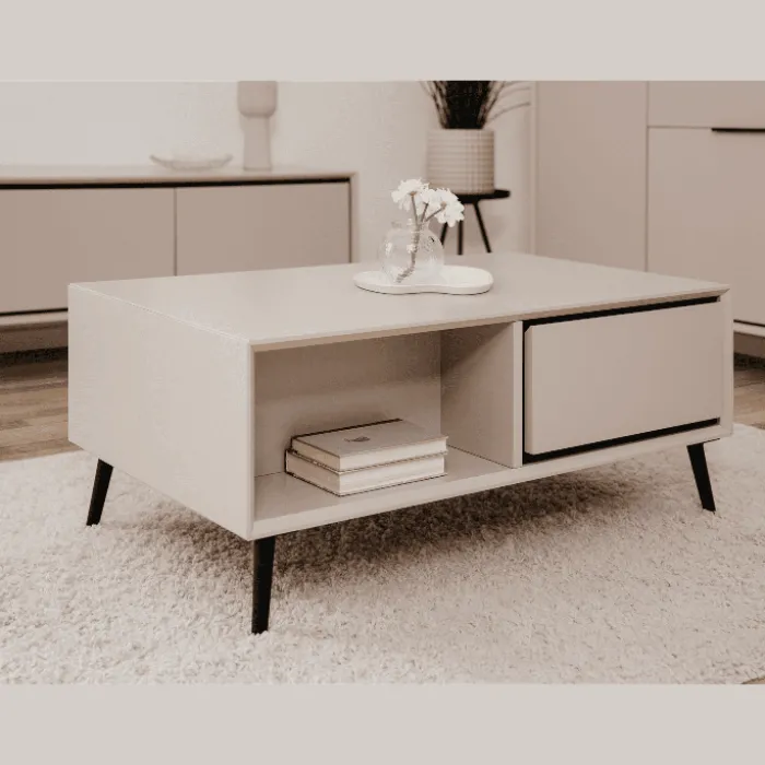 Table basse Arona sable/noir