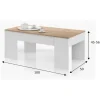 Table basse à plateau relevable Chêne canadian