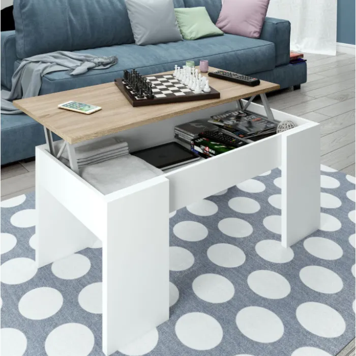Table basse à plateau relevable Chêne canadian
