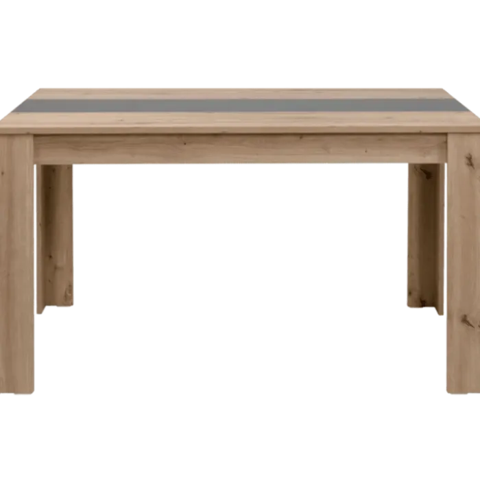 Table bicolore en décor chêne artisan et gris anthracite