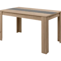 Table bicolore en décor chêne artisan et gris anthracite