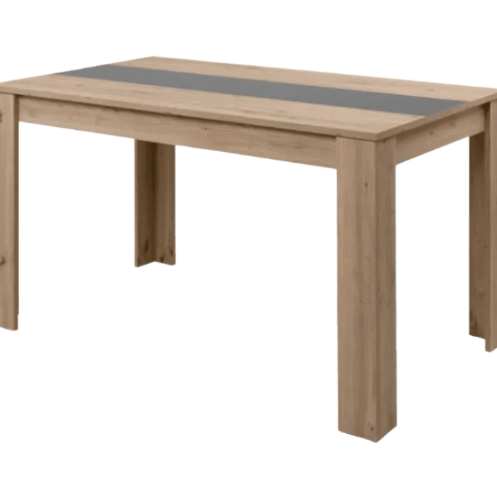 Table bicolore en décor chêne artisan et gris anthracite