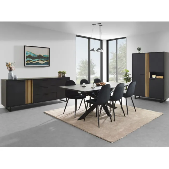 Table 170 cm Faro en décor chêne noir