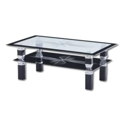 Table de salon C36S noir/verre trempé