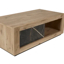 Table de salon Sacha canyon oak/marbre