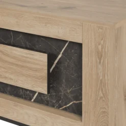 Table de salon Sacha canyon oak/marbre