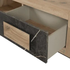 Table de salon Sacha canyon oak/marbre