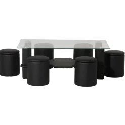 Table +6 Pouf Nora noir
