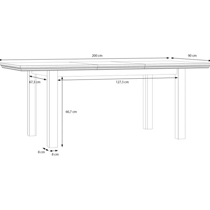 Table rectangulaire extensible Pontypool q,245
