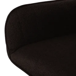 Tabouret de bar avec accoudoirs Rox en tissu noir