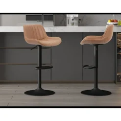 5525-5 Tabouret de bar Fenna Pu cognac