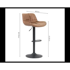 5525-5 Tabouret de bar Fenna Pu cognac