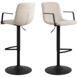 Tabouret Pablo en tissu beige 109558