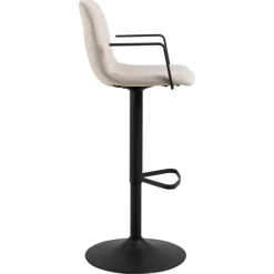 Tabouret Pablo en tissu beige 109558