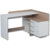Thales - Bureau d'angle 484881 - Chêne brossé et blanc mat