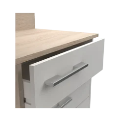 Thales - Bureau d'angle 484881 - Chêne brossé et blanc mat