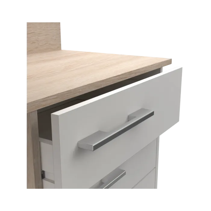 Thales - Bureau d'angle 484881 - Chêne brossé et blanc mat