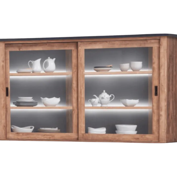 Vaisselier Etienne industrial oak/black line