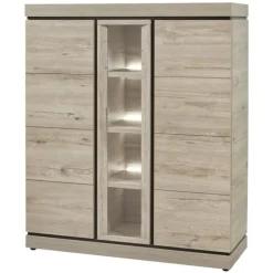 Vitrine Belluno chêne millenium/gris