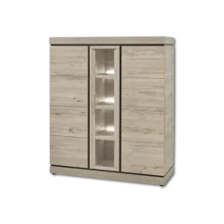 Vitrine Belluno chêne millenium/gris
