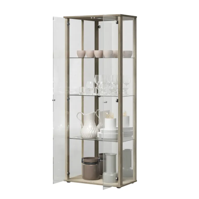 Vitrine Bora - chêne et miroir 109-303